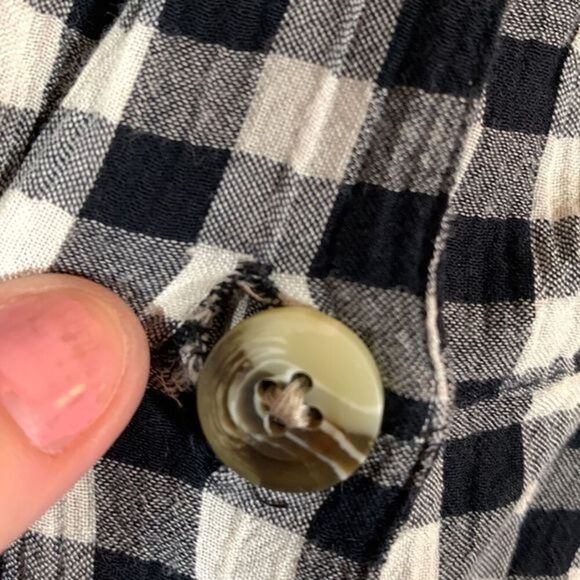 Topshop Black & White Button-Down Checkered Romper - Picture 7 of 7